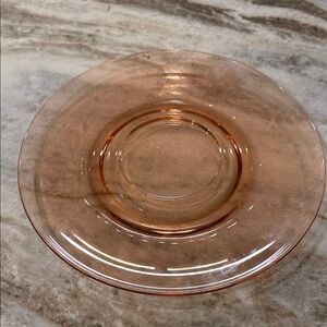 Vintage pink great depression glass plate